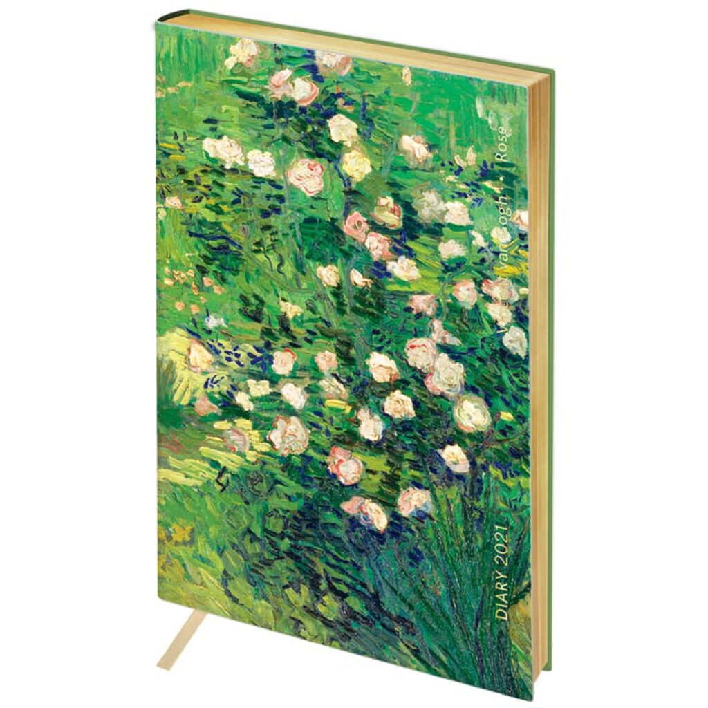 Ежедневник дат. 2021г А5 Vision.Van Gogh.Roses 176л., тв.обложка, кожзам, ляссе, 80г/м2