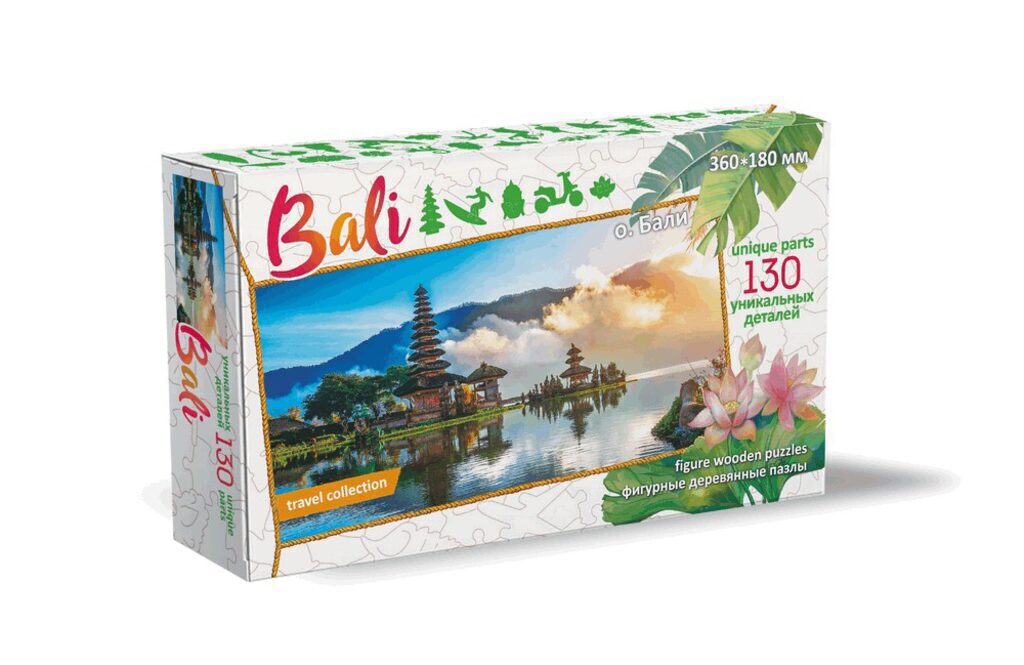 Пазлы фигурные  48 элементов "Travel collection" о.Бали" 180*180 мм, дерево