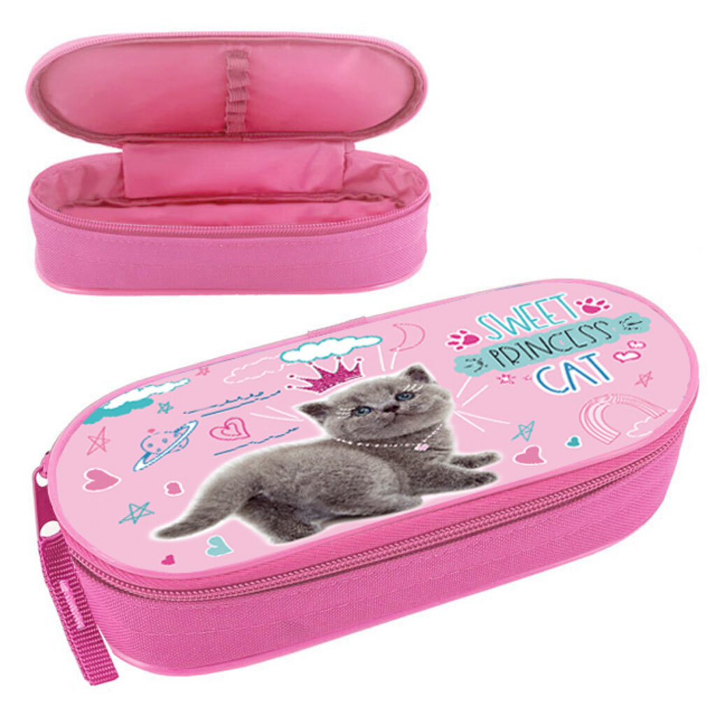 Пенал-косметичка (210*85) Cat princess, мягкий, с клапаном