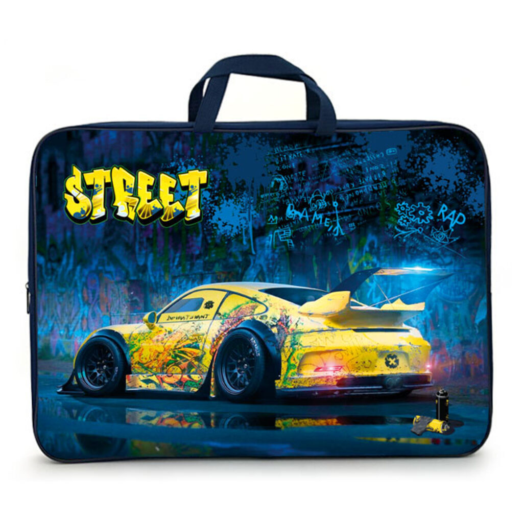 Папка А3 для менеджера широкая, ручка тканевая,  Граффити car