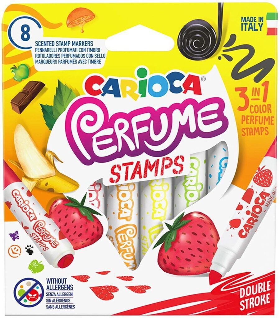 Фломастеры Jumbo  8 цв "Carioca PERFUME Stamp" ароматизированные+штамп