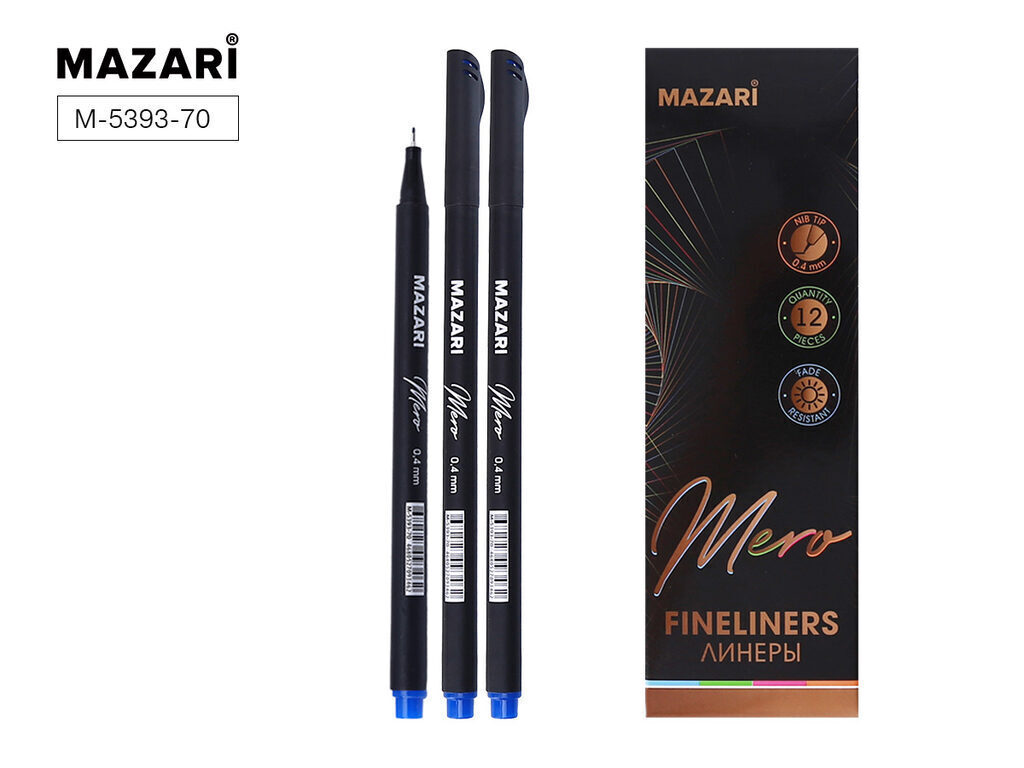 Ручка линер 0,4мм "Mazari Mero" синяя