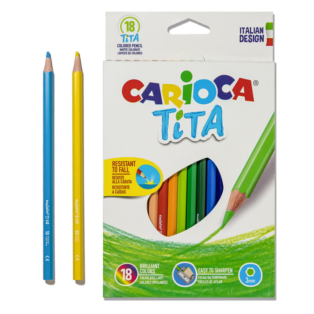 Карандаши цвет. 18цв  Carioca Tita  пластиковые