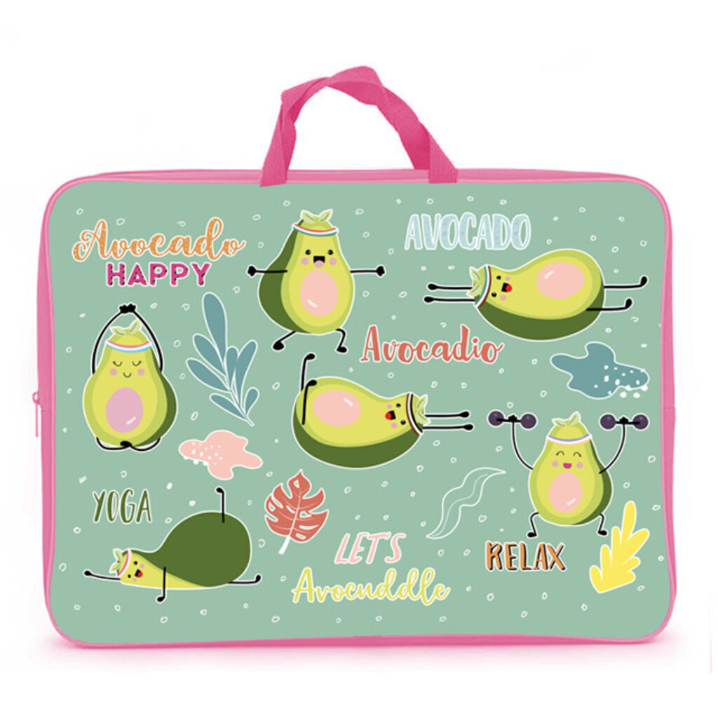 Папка А3 для менеджера широкая, ручка тканевая,  Авокадо happy