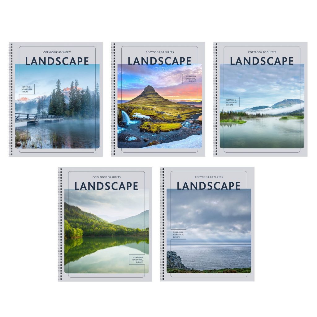 Тетрадь А5  80л кл. гребень Канц-Эксмо "Landscape" выб.лак.