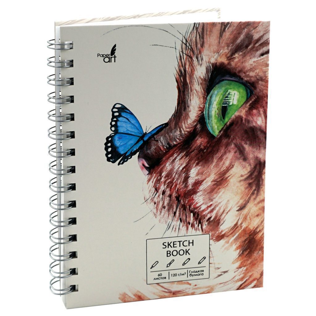 Скетчбук А5  60л., гребень, 120гр/м2 "SKETCHBOOK. Любопытство" тв.подложка