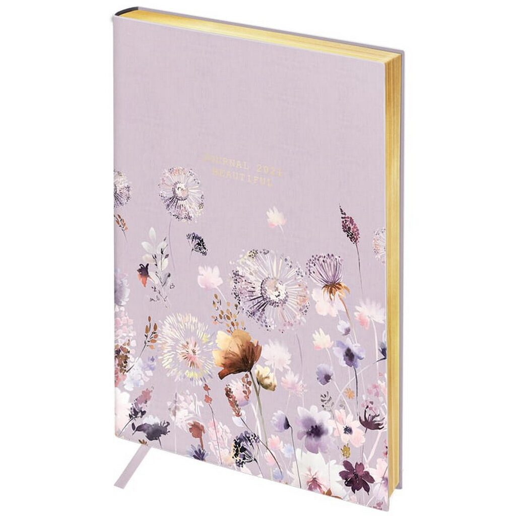Ежедневник дат. 2021г А5 Vision. Summer blossom 176л., мягк.обложка, кожзам, ляссе, 80г/м2