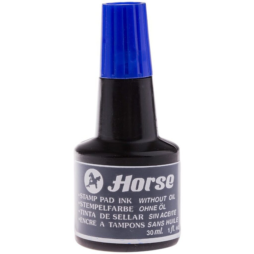Краска штемпельная HORSE 30мл. синяя