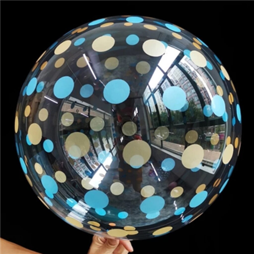 Шар с рисунком 18" "Dots Gold Blue" 45см