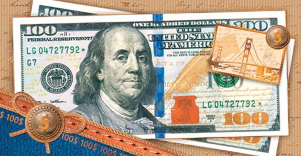 Конверт для денег "100 долларов"