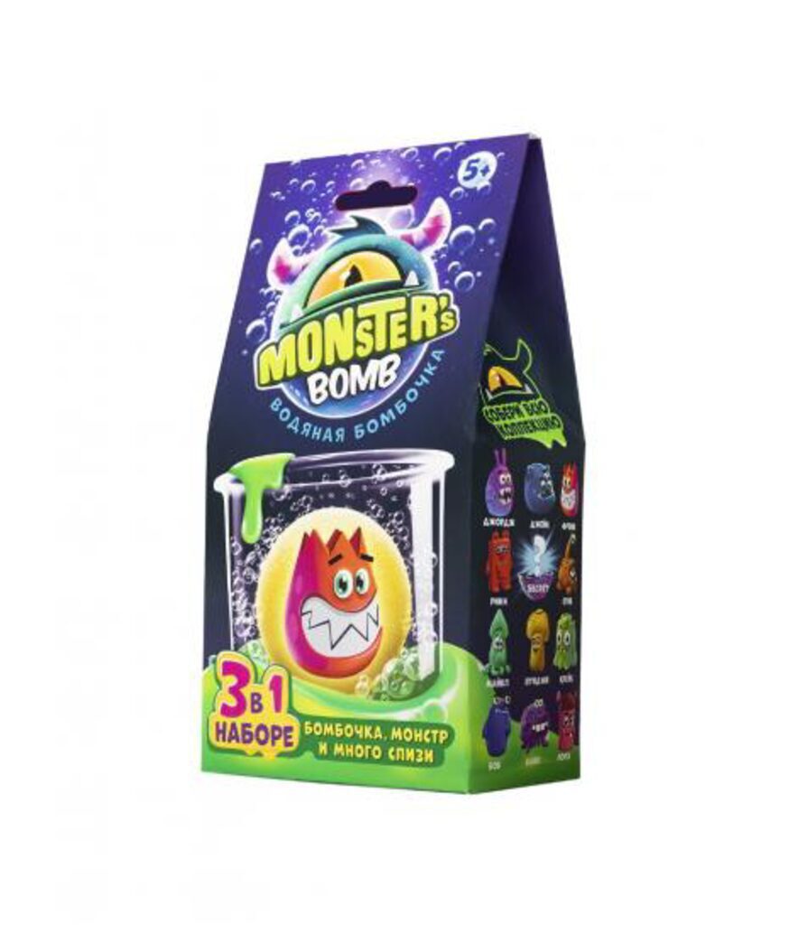 Набор для опытов  ТМ "Monster's bomb" лизун + игрушка