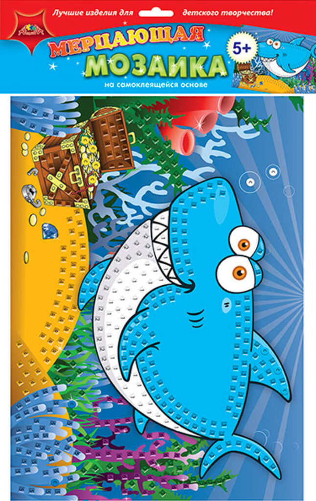 Аппликация из страз А3 "Акула" 5+