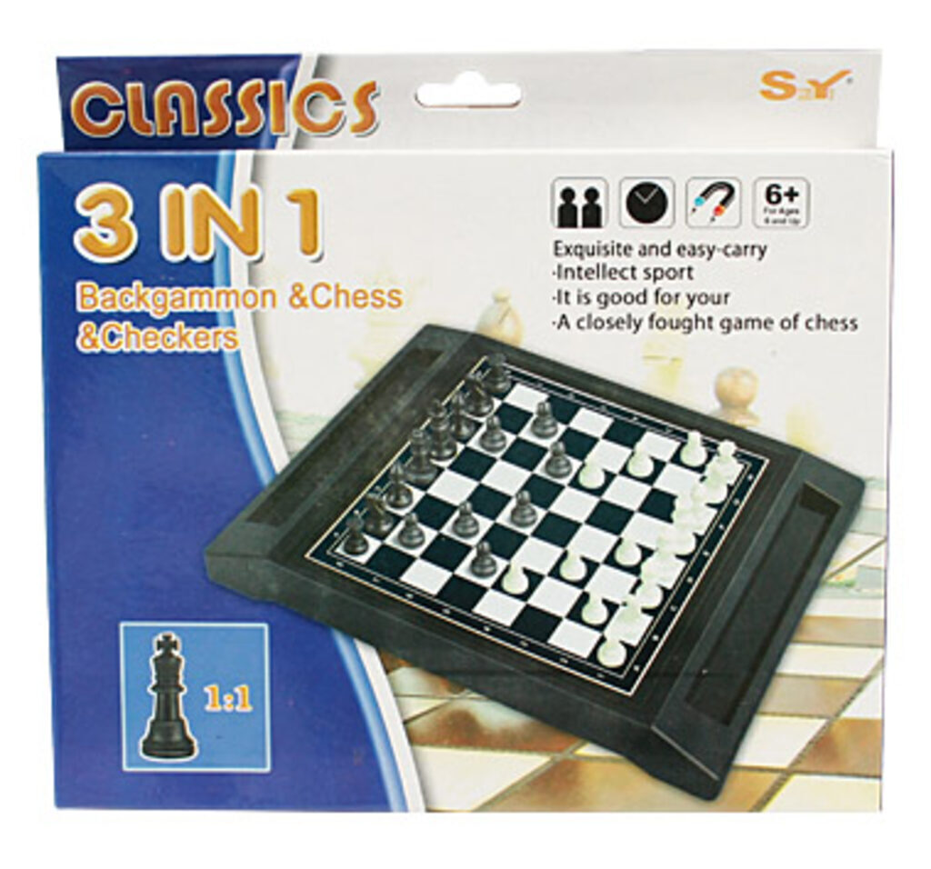 Игра 3в1 "Шашки, шахматы, нарды" 7+