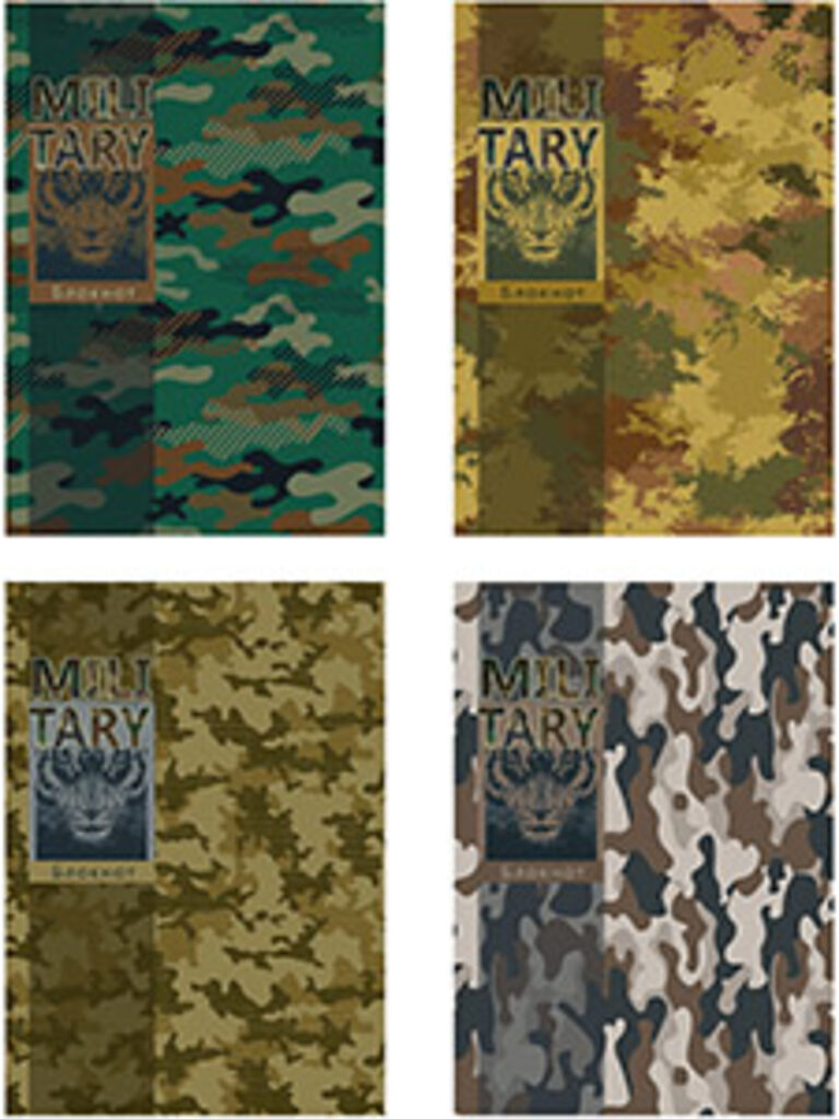 Блокнот А6  24л скоба "Камуфляжный хищник" клетка*