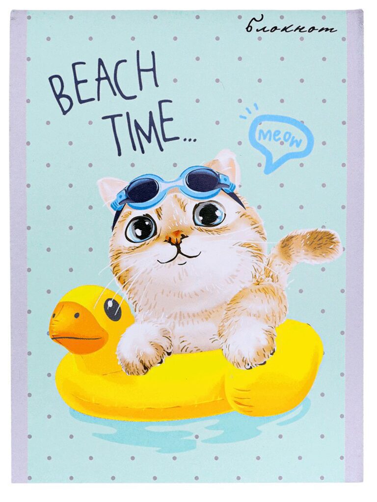 Блокнот А6  24л скоба "Котики повсюду" клетка*