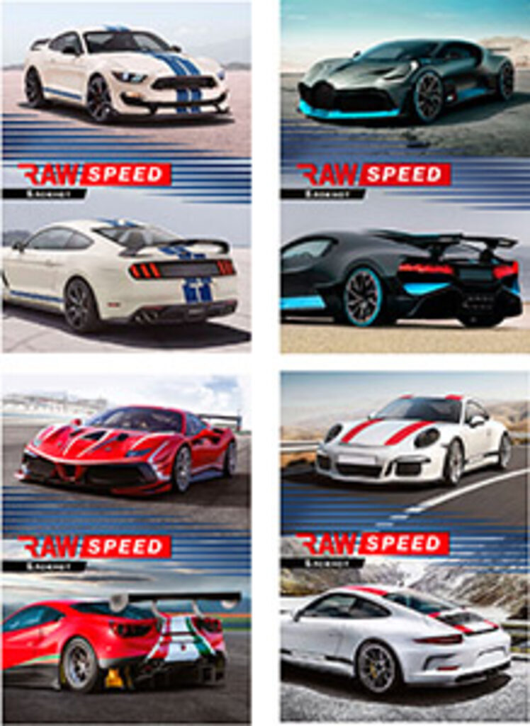 Блокнот А6  24л скоба "Чистая скорость" клетка