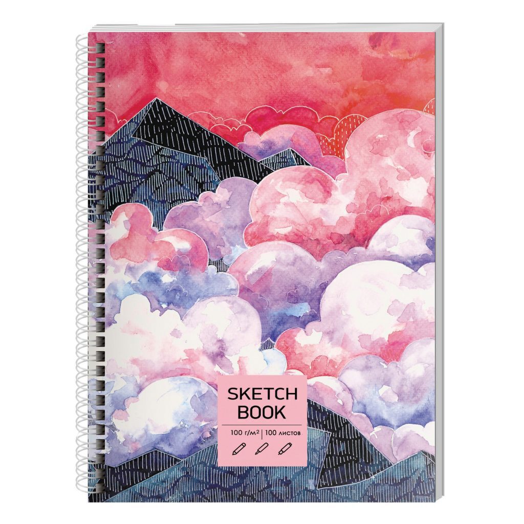 Скетчбук А5 100л., гребень, 100гр/м2 "SKETСHBOOK. Акварельный пейзаж" тв.подложка