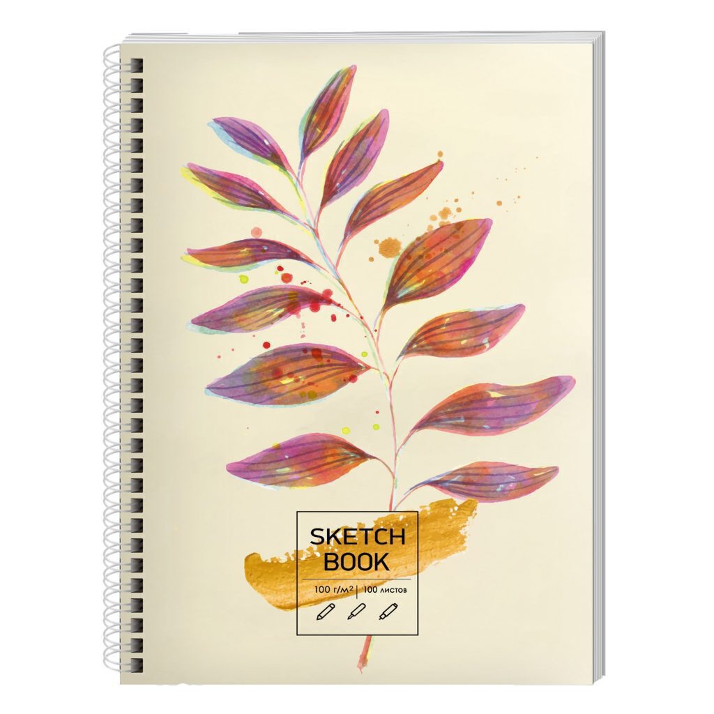 Скетчбук А5 100л., гребень, 100гр/м2 "SKETСHBOOK. Гербарий" тв.подложка