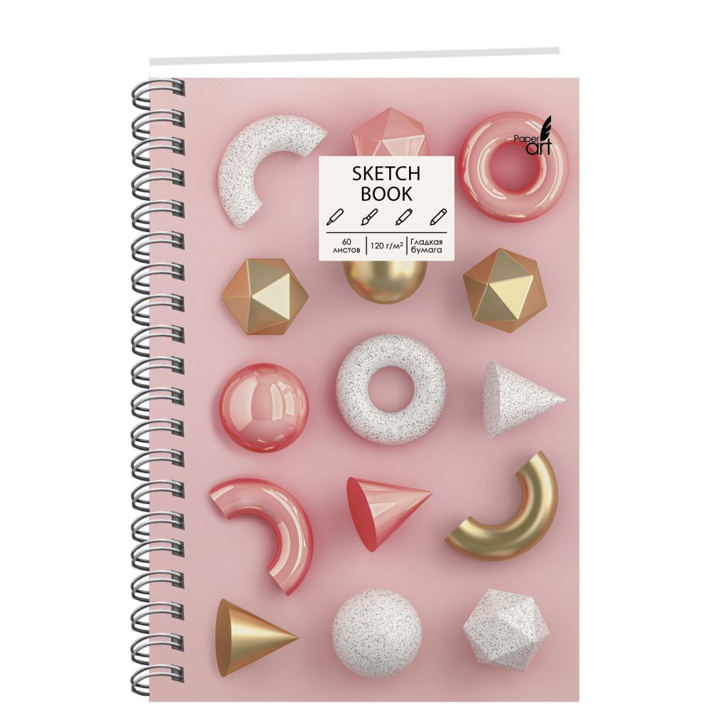 Скетчбук А5  60л., гребень, 120гр/м2 "SKETCHBOOK. Арт-композиция" тв.подложка