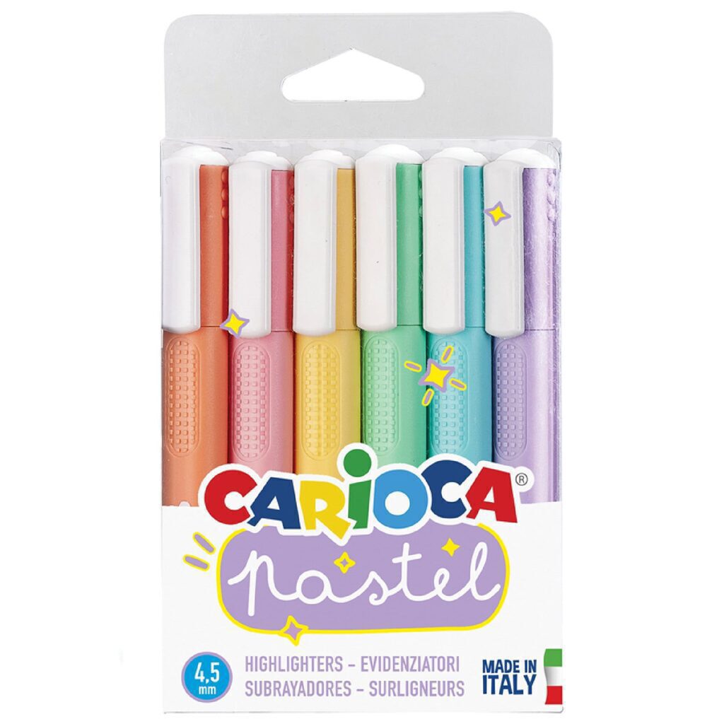 Набор текстовыделителей "Carioca Pastel" 6 цв., 1-5мм