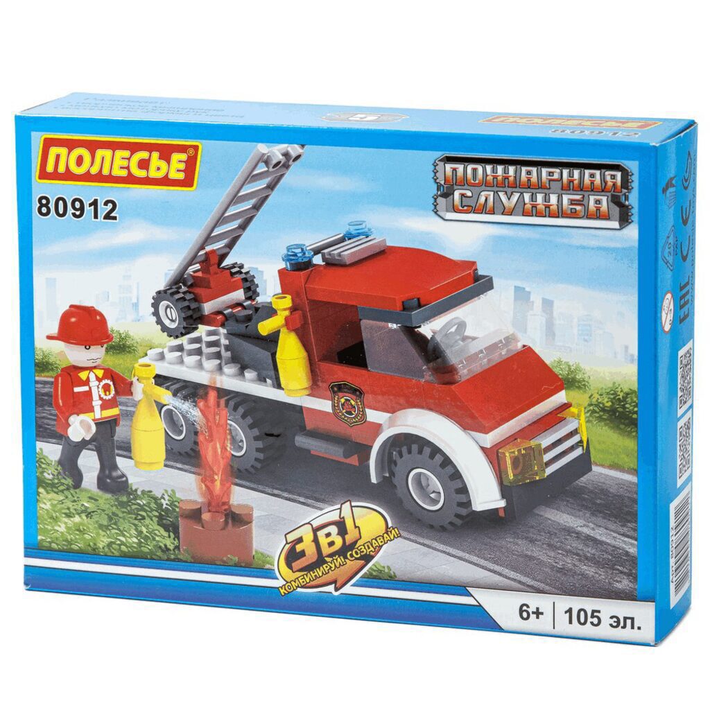 Конструктор пластм. Классик "Пожарная служба-1.5" 105 дет  6+