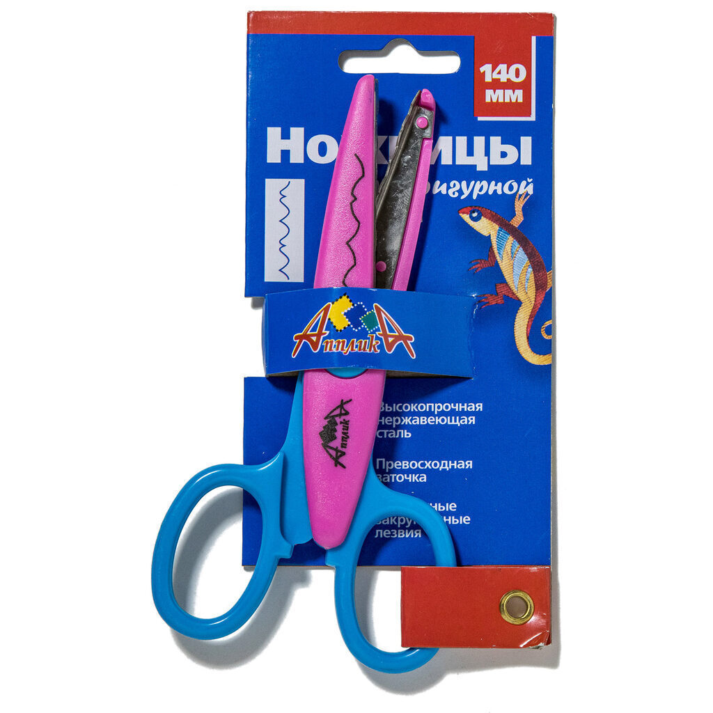 Ножницы  фигурные "Апплика" 14см, ассорти