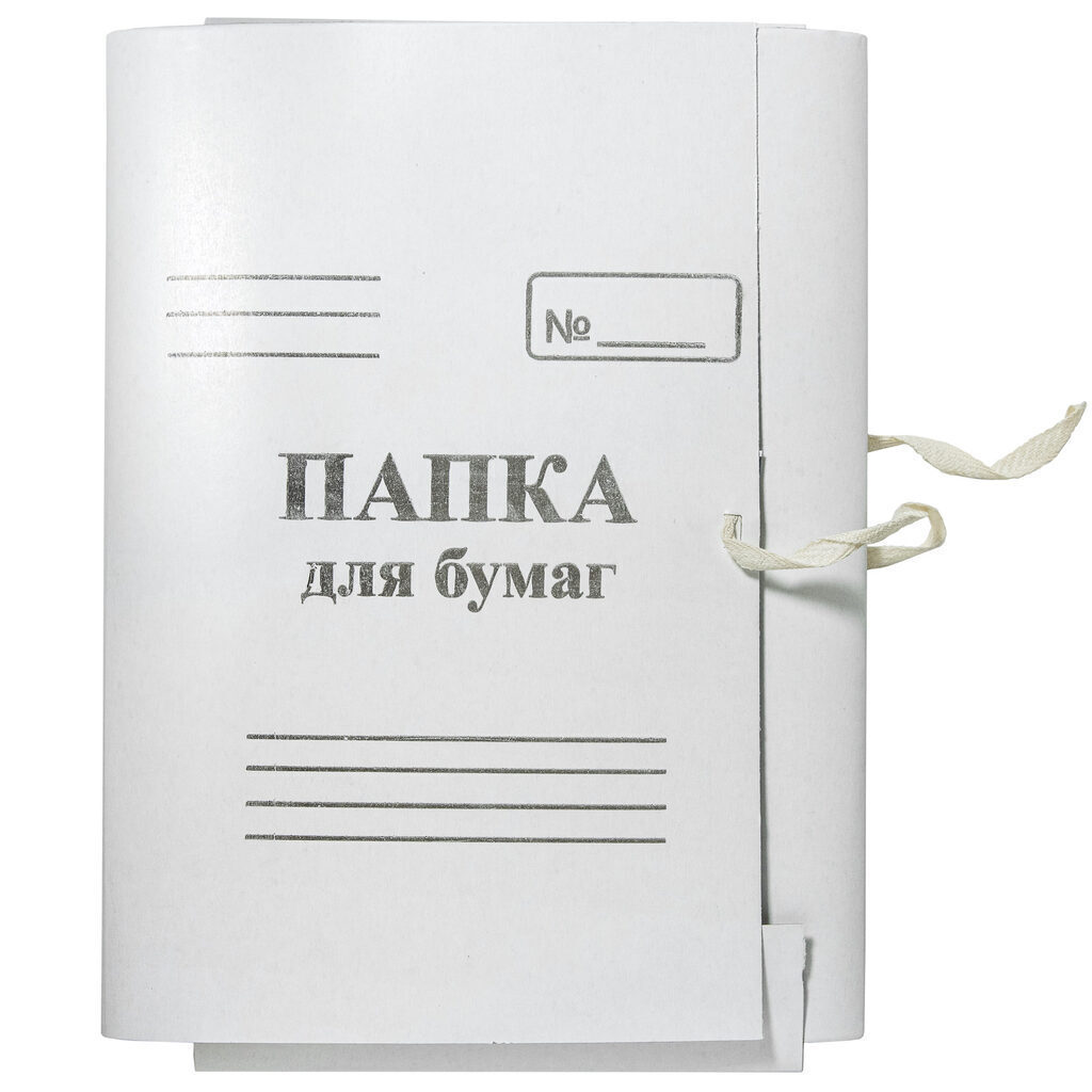 Папка для бумаг с завязками бел. пл.420 мелов.