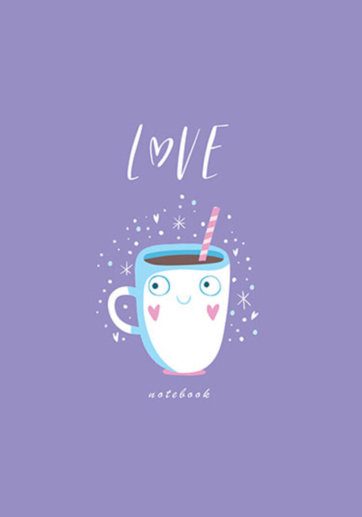 Блокнот А6  80л гребень "LOVE" клетка