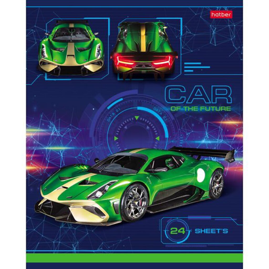 Тетрадь А5 24л лин. Hatber "Car Design" белизна 98%*
