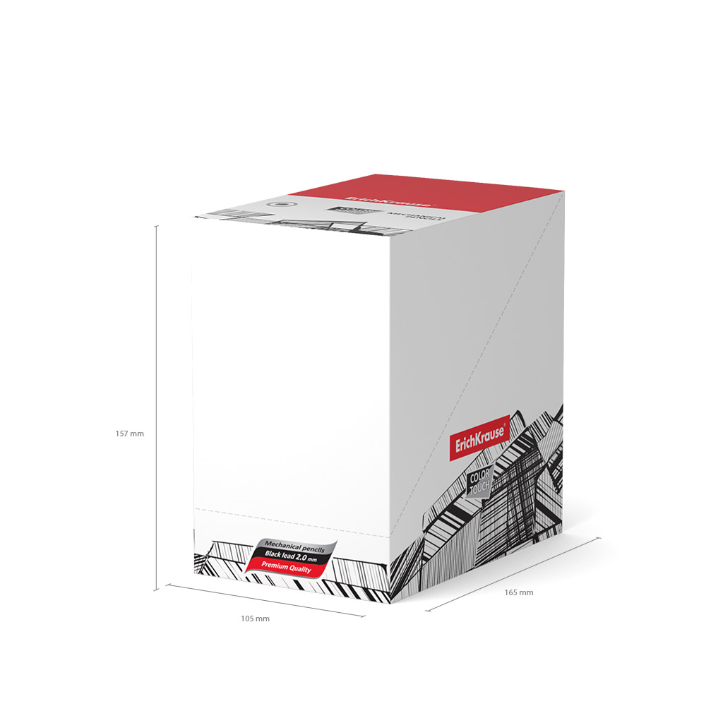 Карандаш механический ErichKrause ColorTouch® Patchwork 2.0 мм, с точилкой, НВ (в тубусе по 24 шт.)