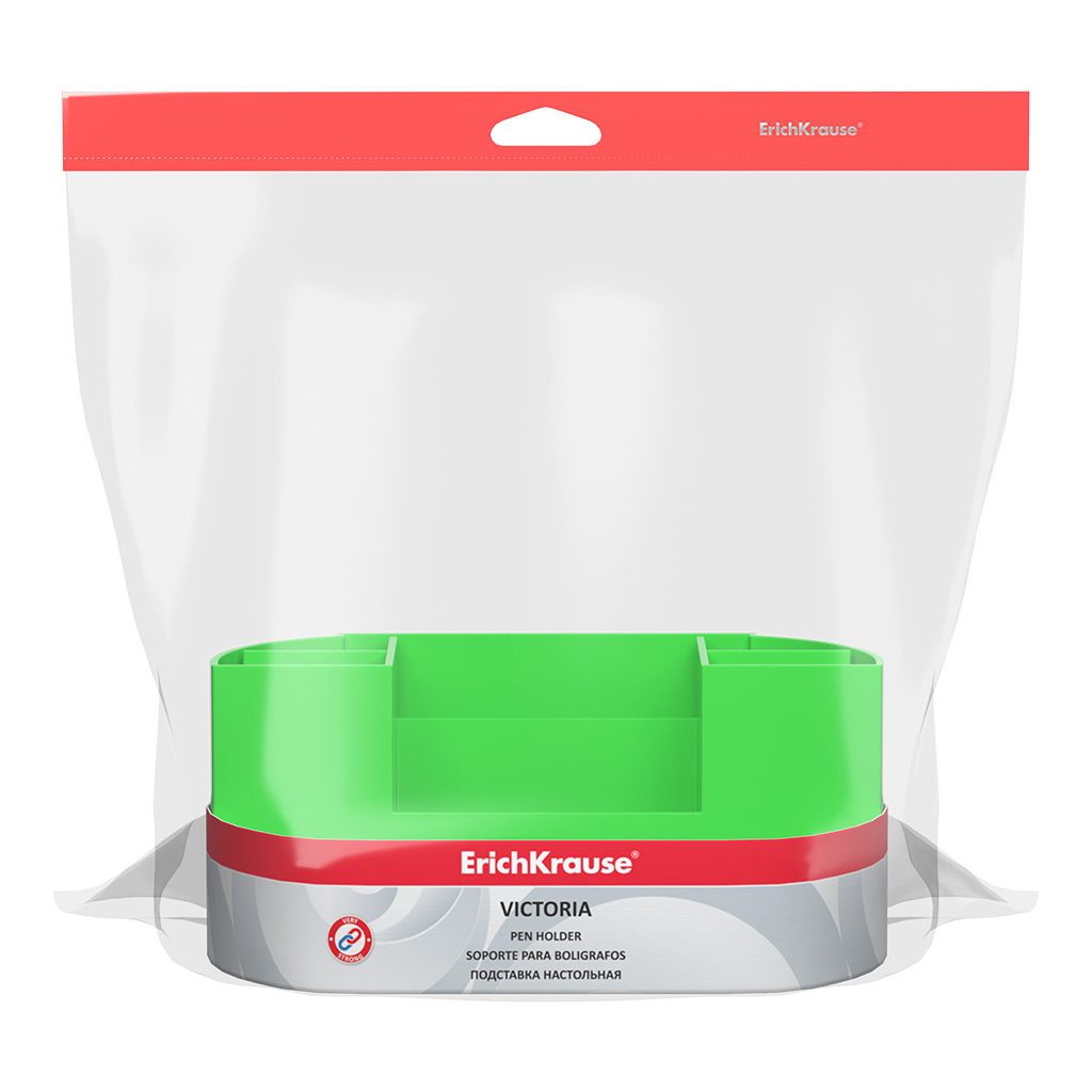 Подставка настольная пластиковая ErichKrause® Victoria, Neon Solid, зеленая