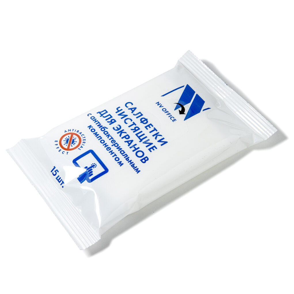 Салфетки Антибактериальные  для экранов NV-Office, 15шт