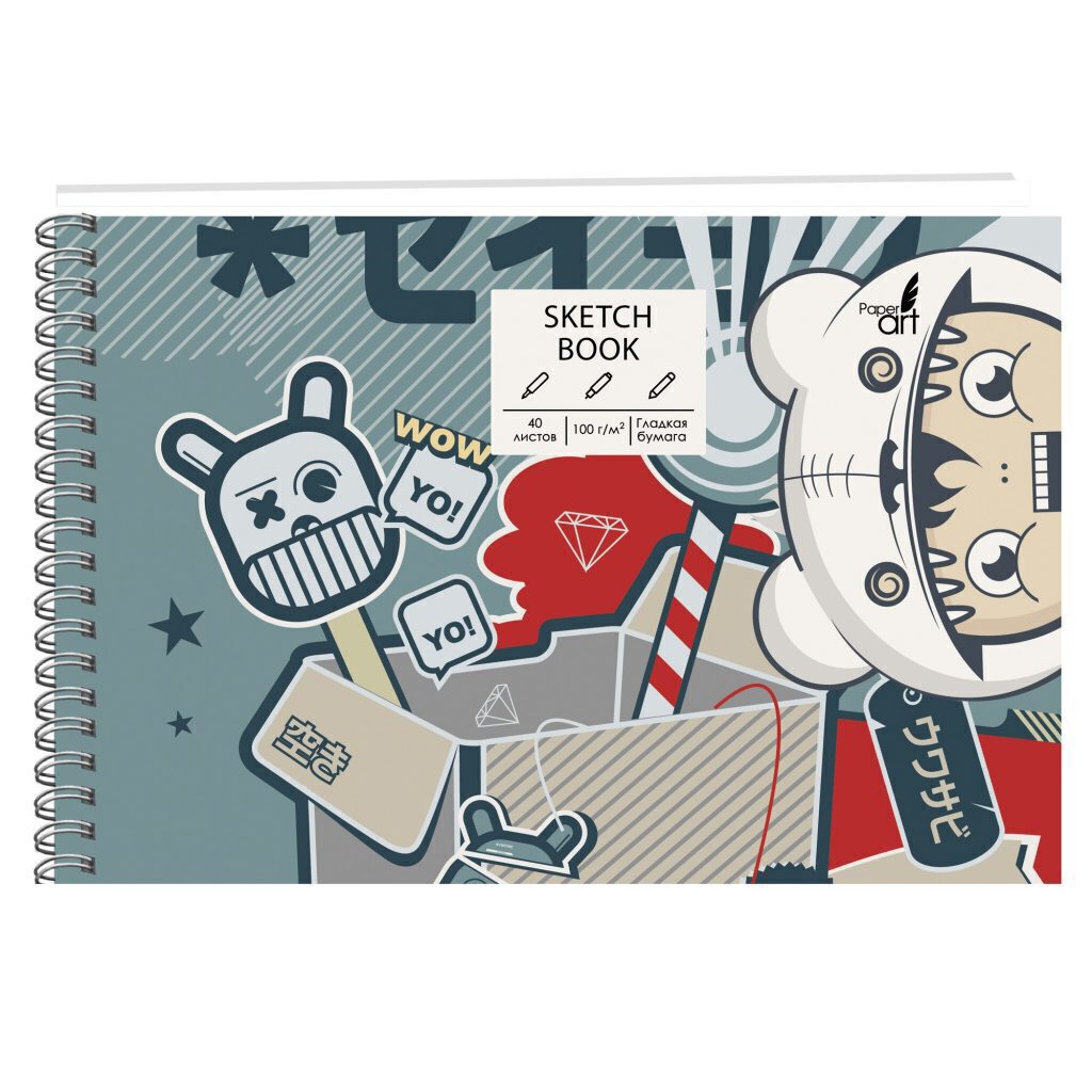 Скетчбук А5  40л., гребень, 100гр/м2 "SKETCHBOOK. Арт-объект"