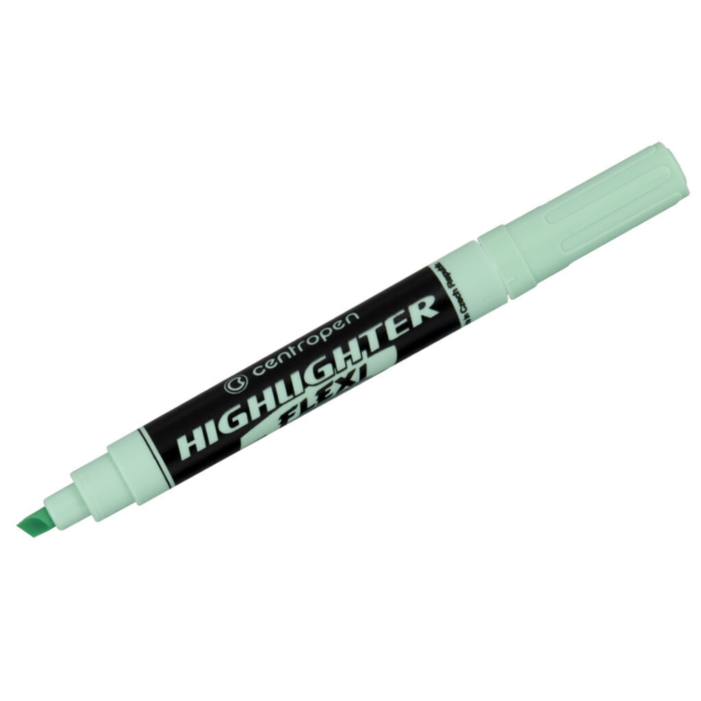 Текстовыделитель CENTROPEN гибкий пиш.узел. / 1-5мм./  пастельный зелёный