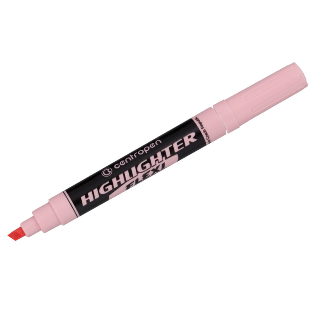 Текстовыделитель CENTROPEN гибкий пиш.узел. / 1-5мм./  пастельный розовый