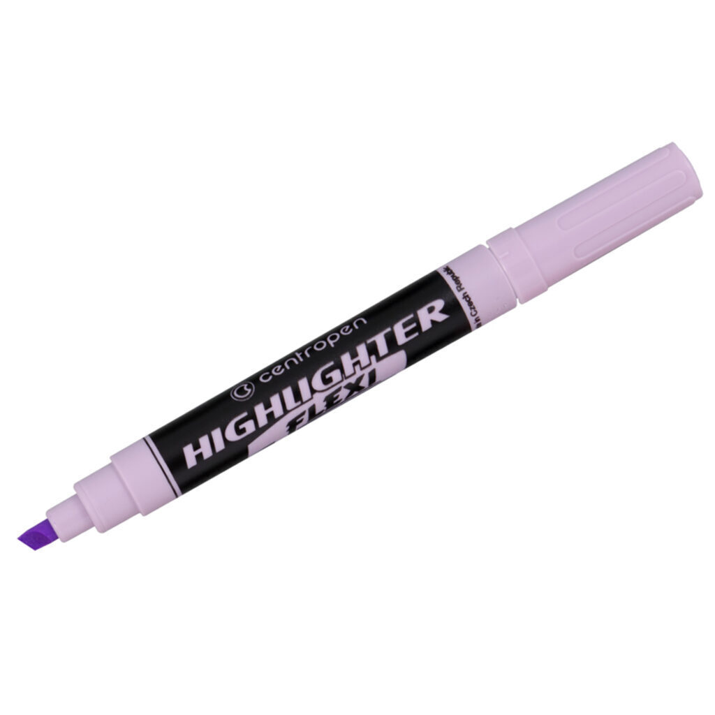 Текстовыделитель CENTROPEN гибкий пиш.узел. / 1-5мм./  пастельный фиолетовый