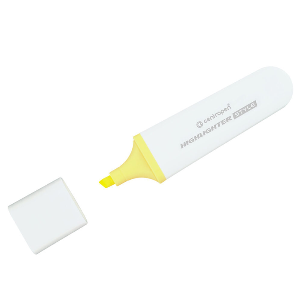 Текстовыделитель CENTROPEN Style / 1-4.6 мм./ желтый пастель