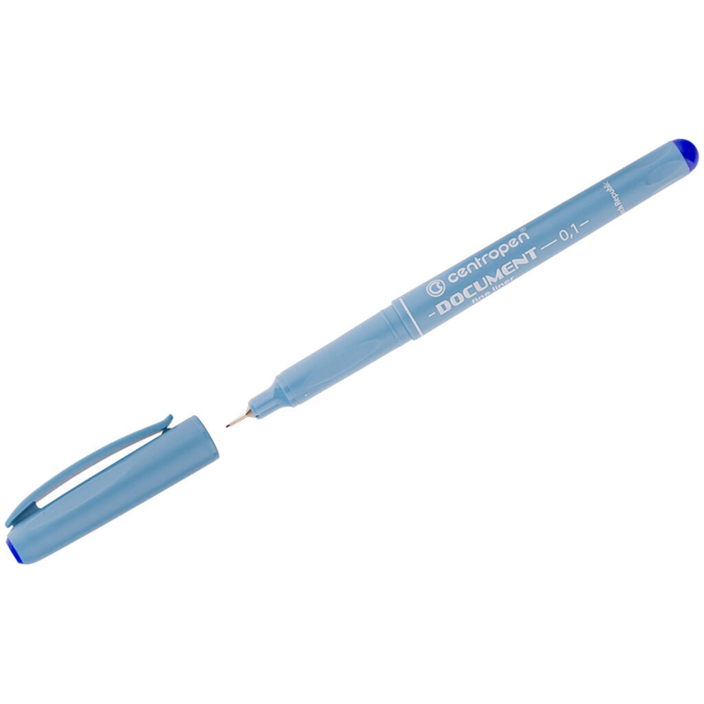 Ручка линер DOCUMENT синяя 0,1 мм. метал. наконечник