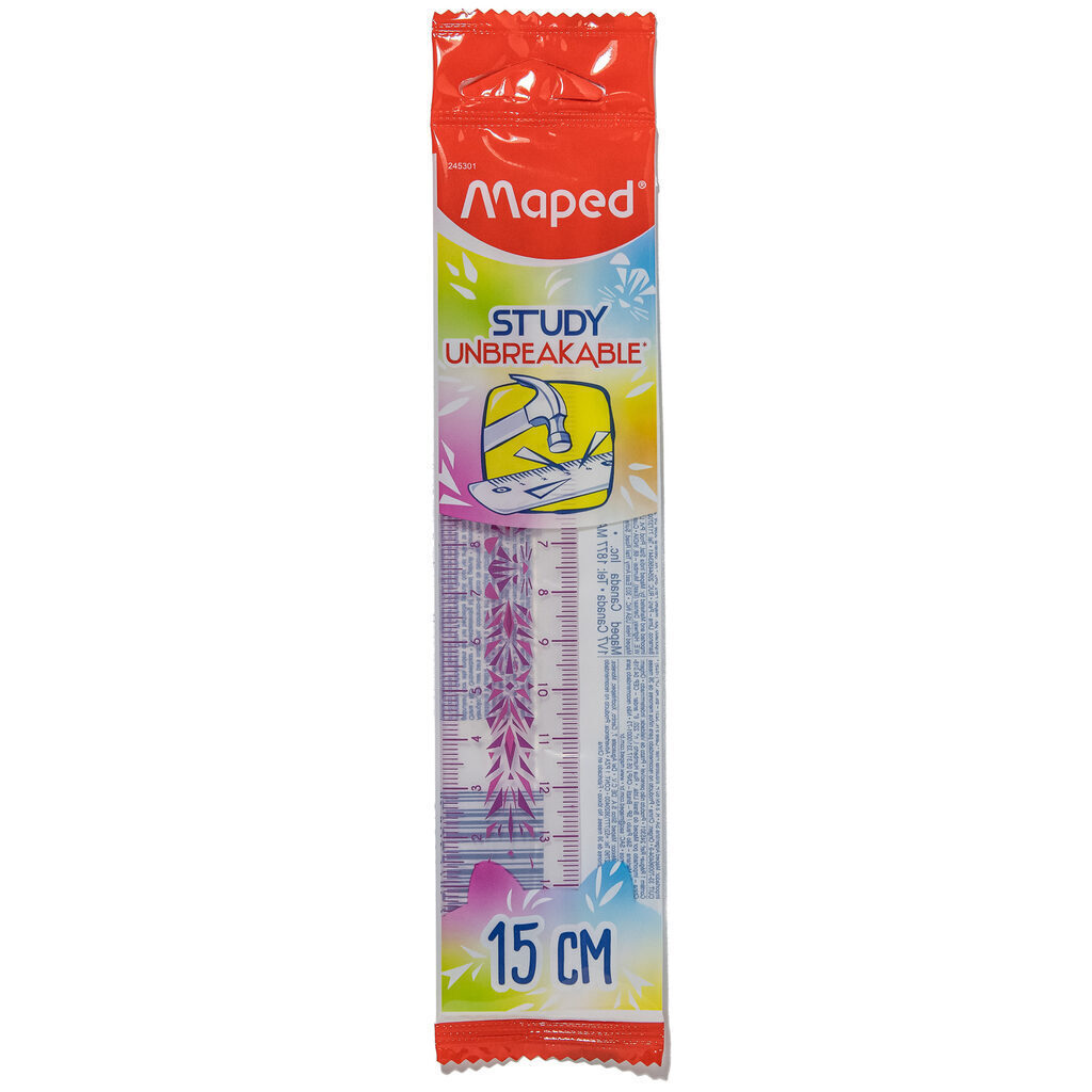 Линейка 15 см,STUDY UNBREAKABLE FANCY , суперпрочная декорированная