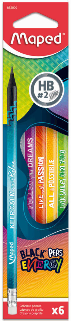 Карандаш NAVY PEP’S ENERGY НВ треуг, пластиковый, 6шт.в блист.