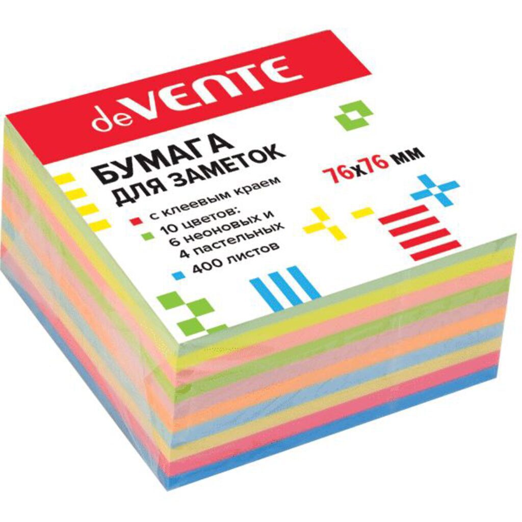 Бумага для записей. Блок самоклеящийся 76 76. Блок клейкий 51*51 DEVENTE 2010720 250л.6цв.неон.4цв.паст.ассорти. Блок бумаги 400л 76x76 (цв) 21714 Deli. Блок клеевой 76*76.