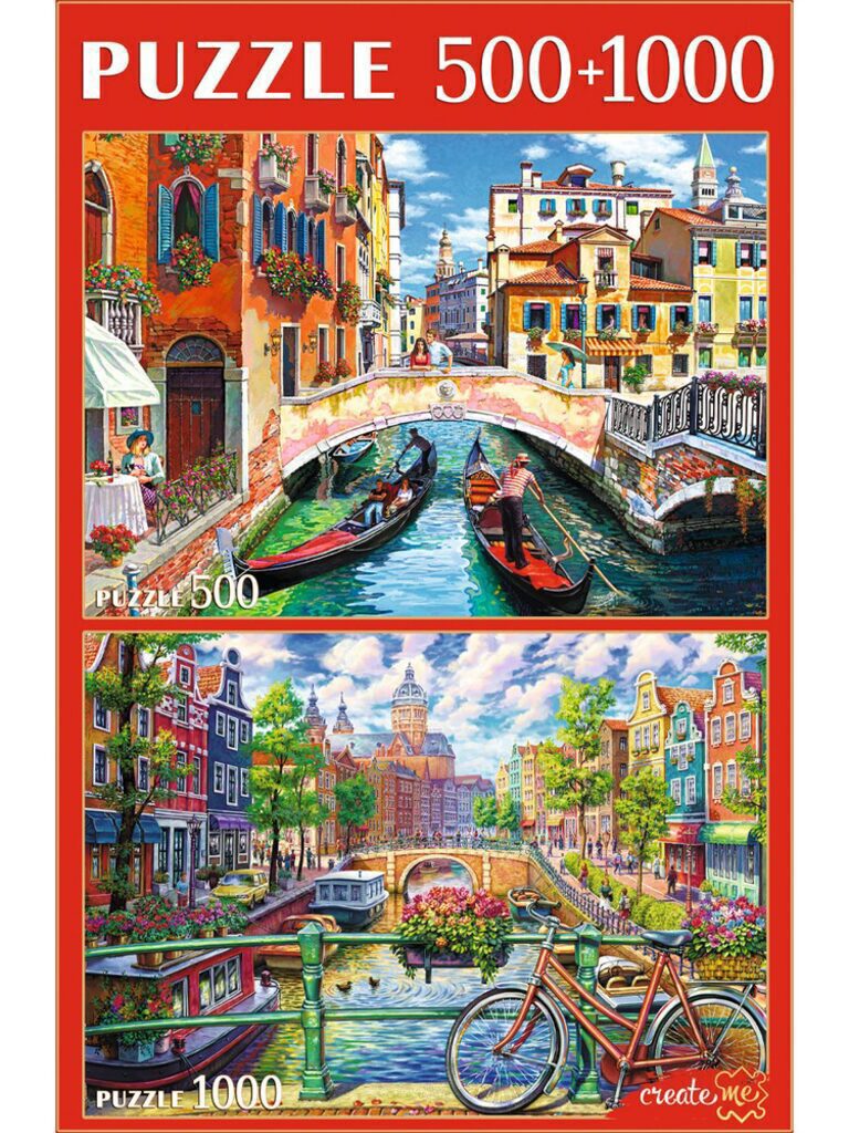 Пазлы    2в1  "Венеция и Амстердам" Create me 500+1000 дет.