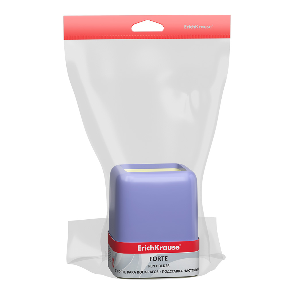 Подставка настольная пластиковая ErichKrause® Forte, Pastel, фиолетовая с желтой вставкой