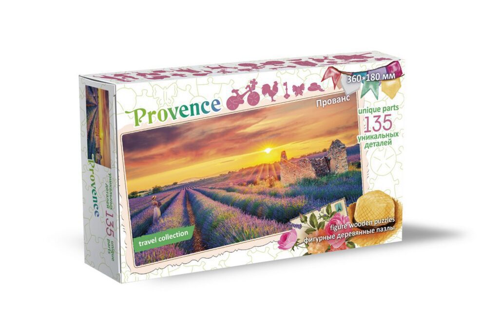 _Пазлы фигурные 135 элементов" Travel collection" Прованс, Франция"  360*180 мм, фанера