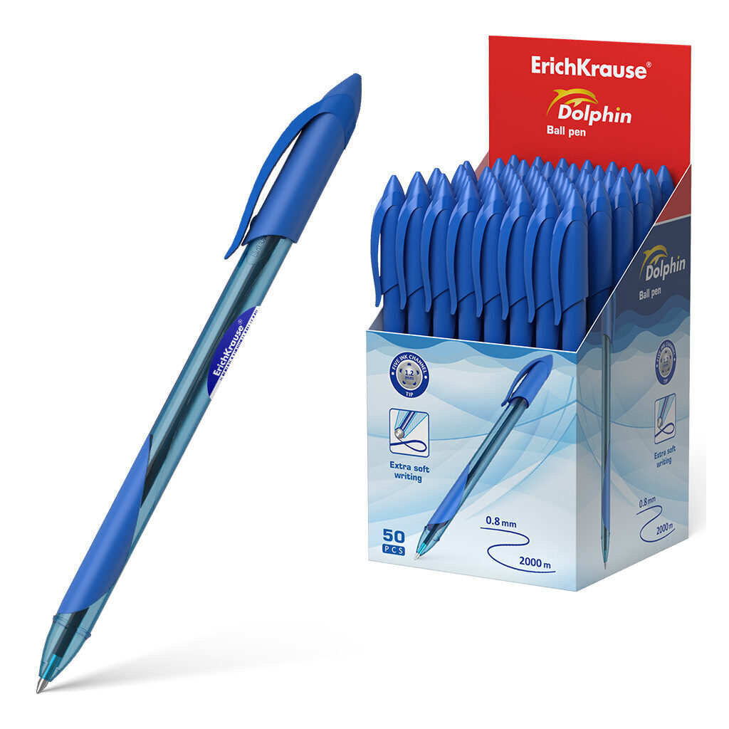 Ручка шар. ЕК  Dolphin  1,2мм одноразовая, синяя