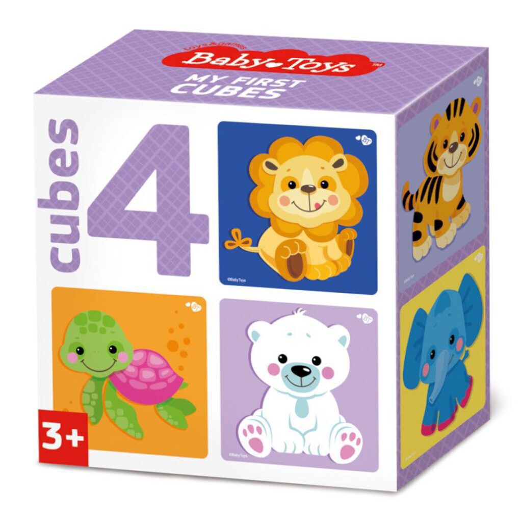 Кубики пластиковые  4шт "Звери" ТМ Baby Toys 3+