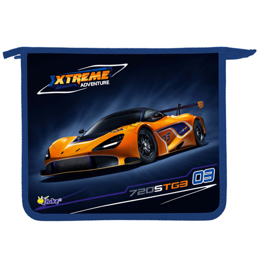 Папка д/тетрад. А5 (240*205*45) 1отд. молния сверху, пластик "Auto orange" диз.с двух сторон