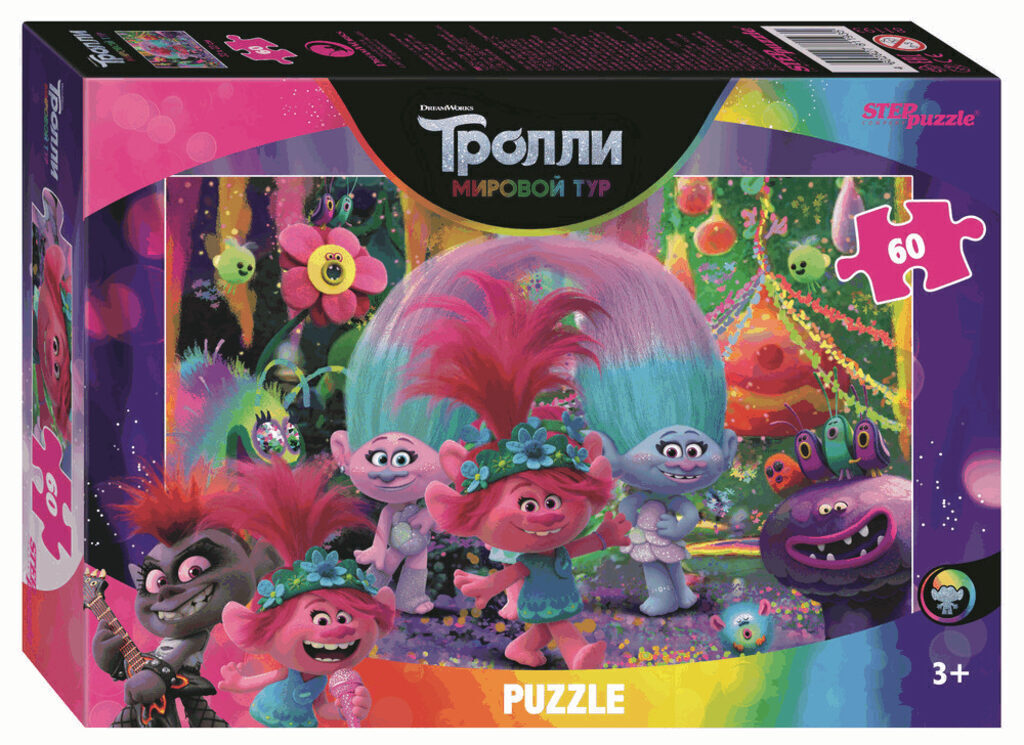 Пазлы   60 элементов  230*330мм.  "Trolls - 2"