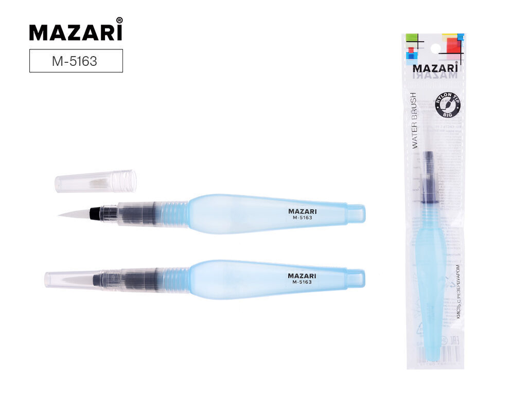 Кисть с резервуаром для воды WATERBRUSH длина 15 см,резерв. 9 мл,кругл.нейлон.кисть,большое перо