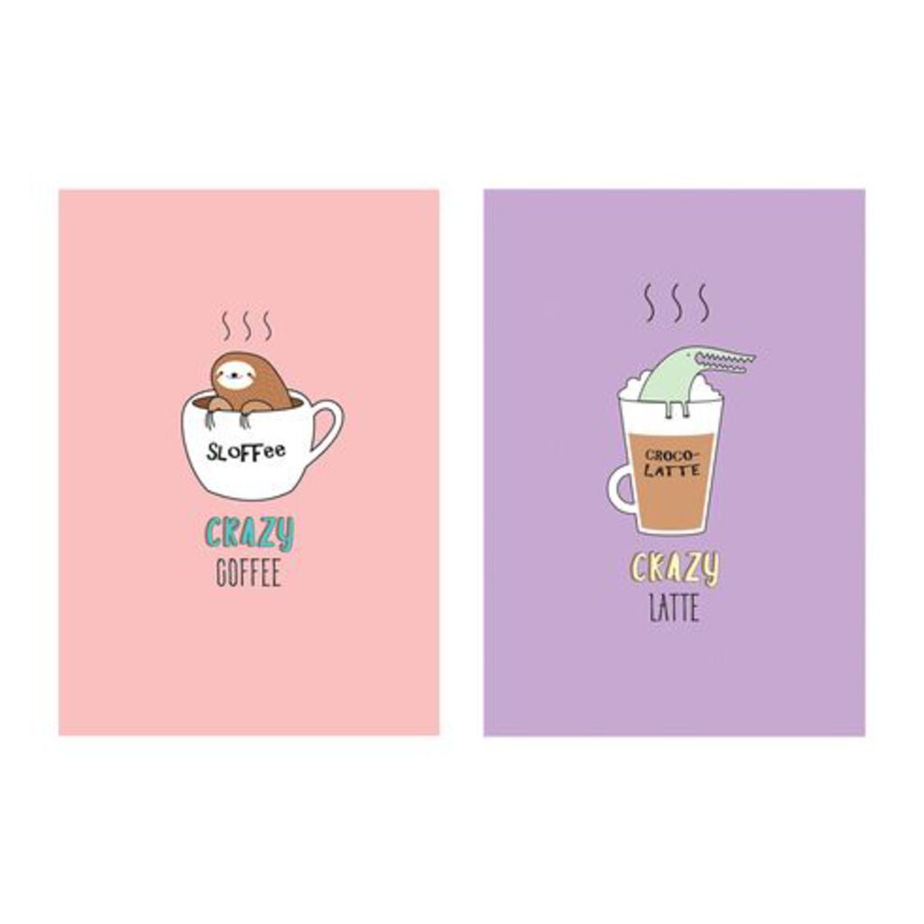Блокнот 205*145мм 7БЦ  64л "Crazy Latte" клетка, мат.лам., выб.лак.